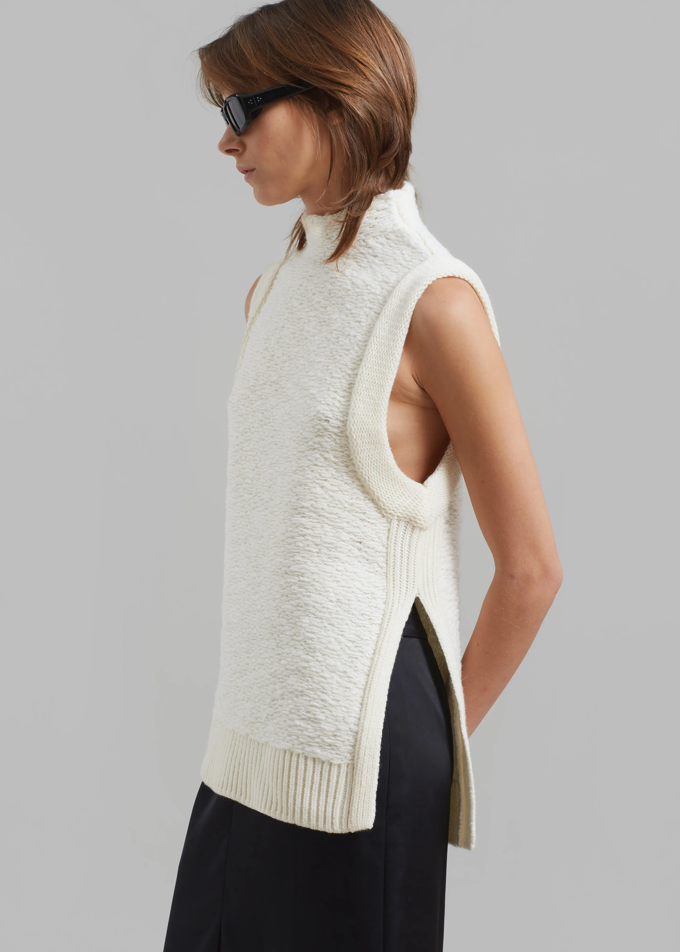 3.1 Phillip Lim Sleeveless Wool Jacquard Top - Ivory