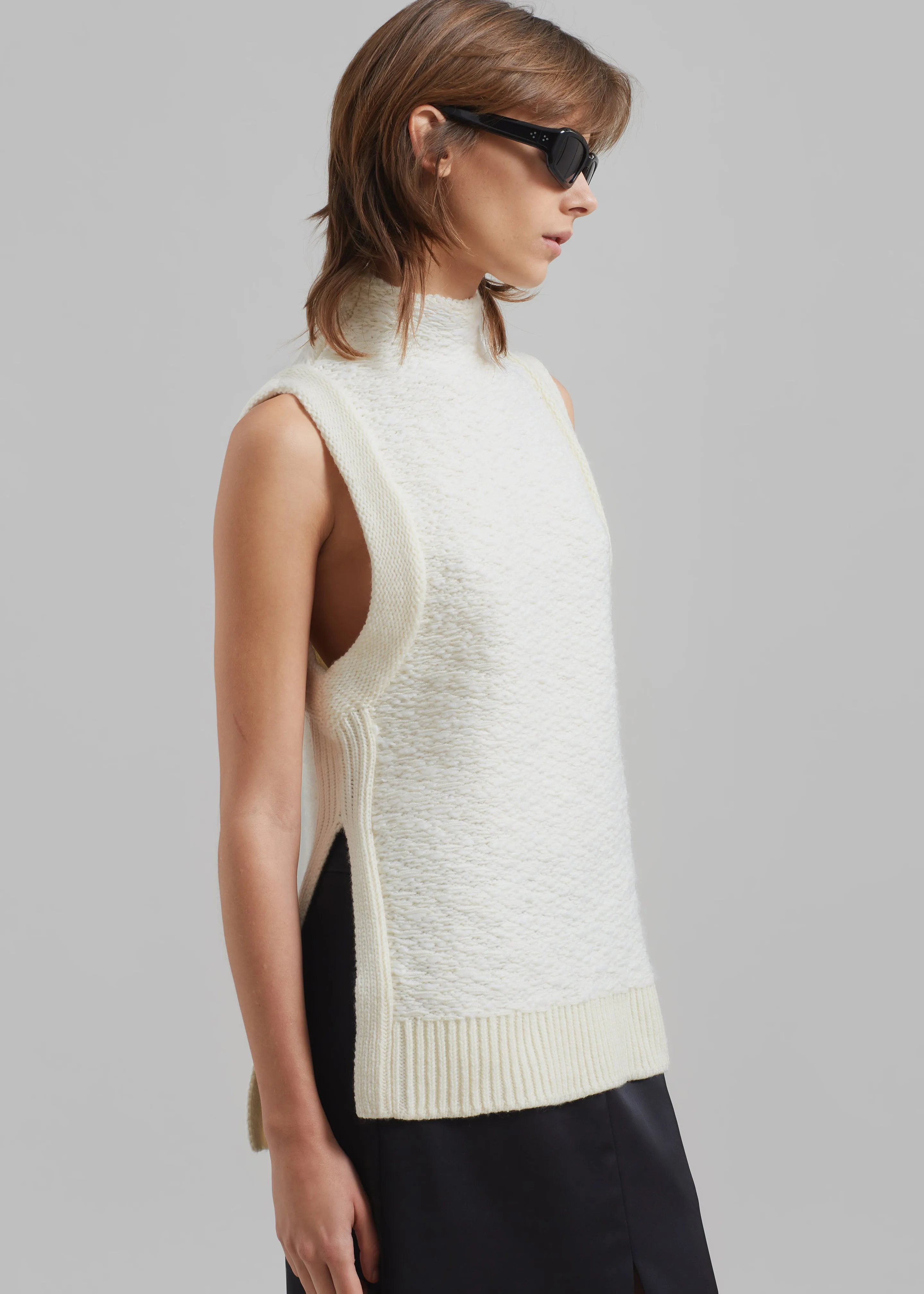 3.1 Phillip Lim Sleeveless Wool Jacquard Top - Ivory