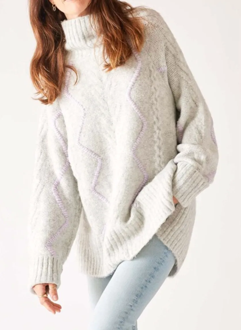 Alpine Sweater in Grey & Light Purple