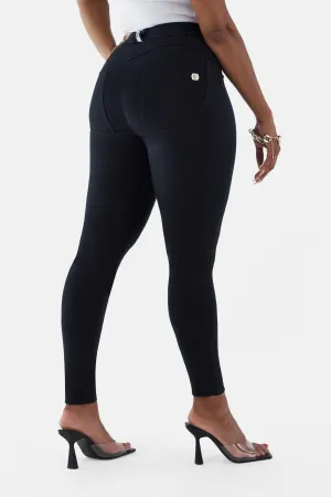 Black Cotton Curvy Hourglass Fit Mid Rise Full Length