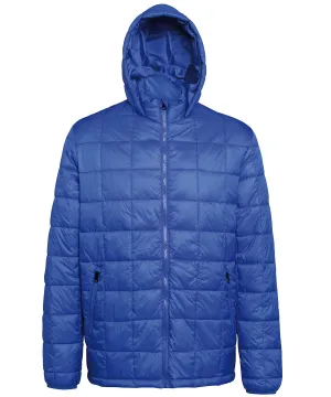 Box quilt hooded jacket | Royal