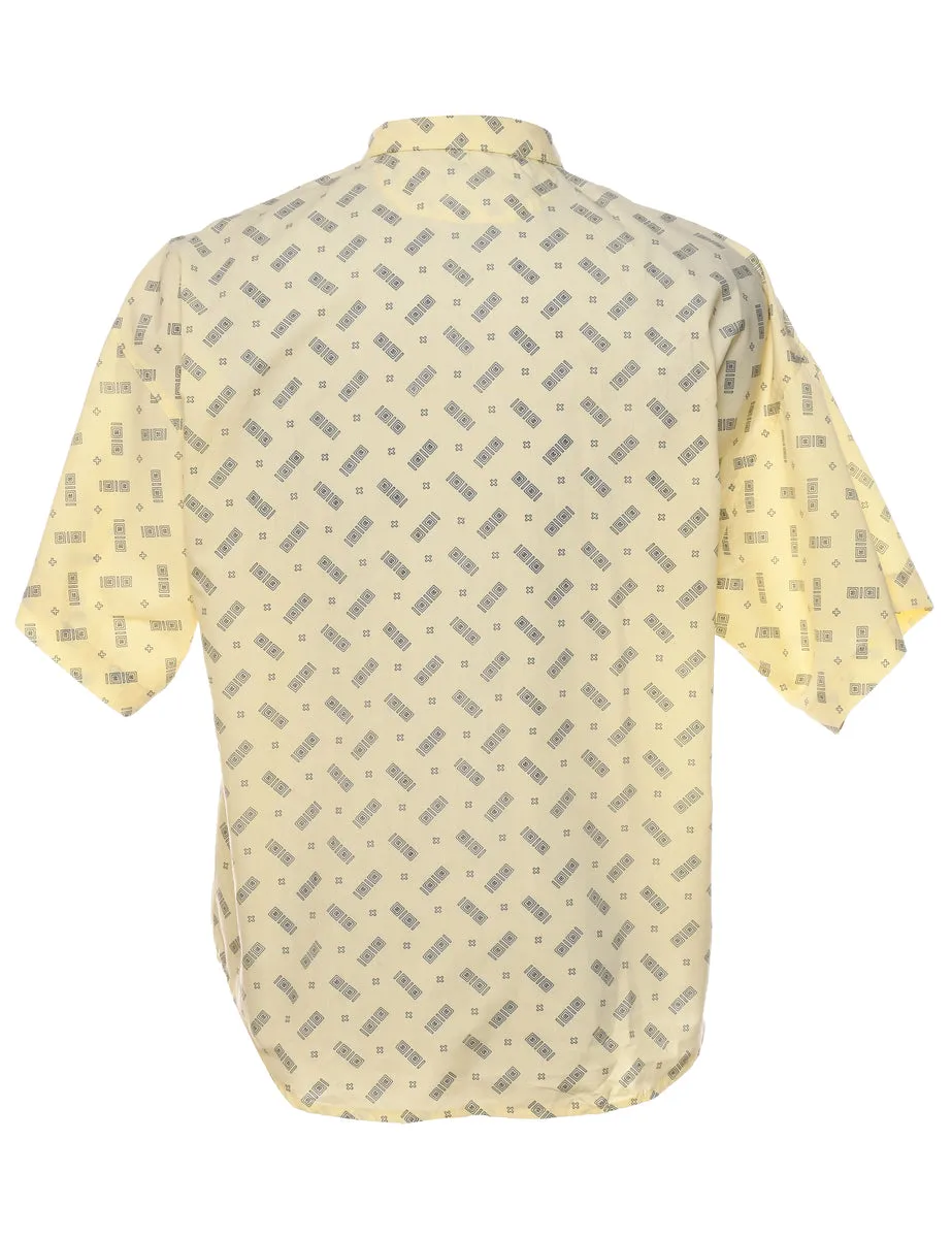 Classic Patterned Short Sleeved Shirt - L