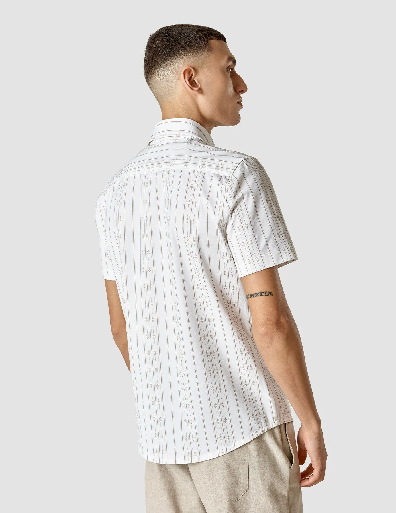 Classic Short Sleeve Shirt Earth Stripe