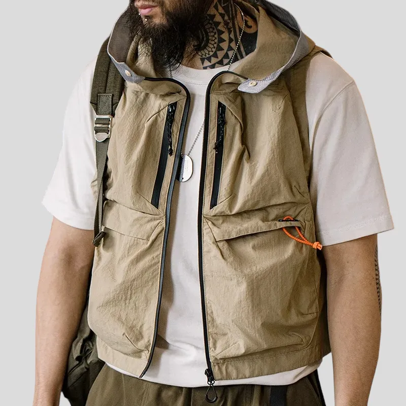 Cropped tactical hooded vest