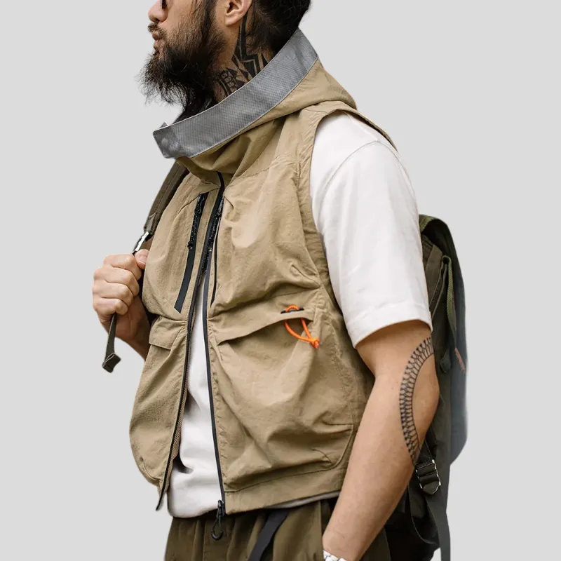 Cropped tactical hooded vest