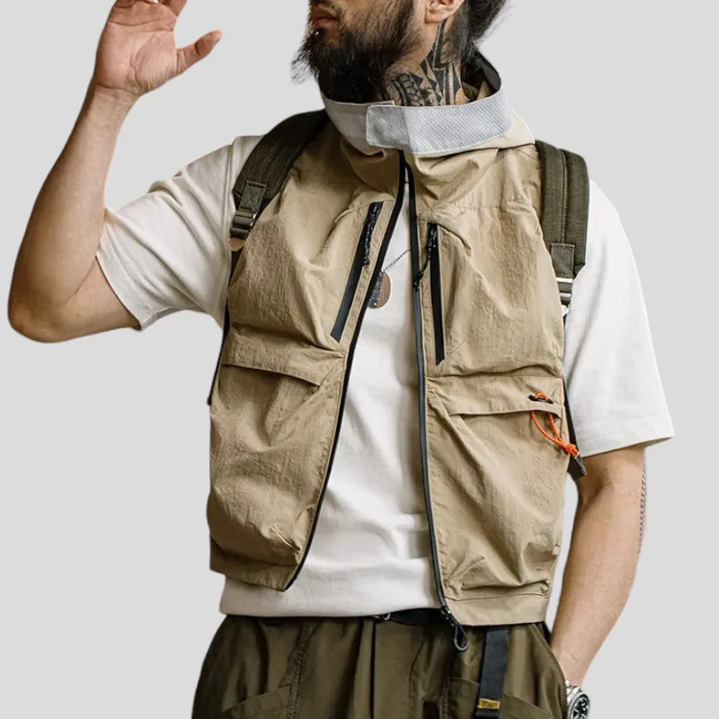 Cropped tactical hooded vest