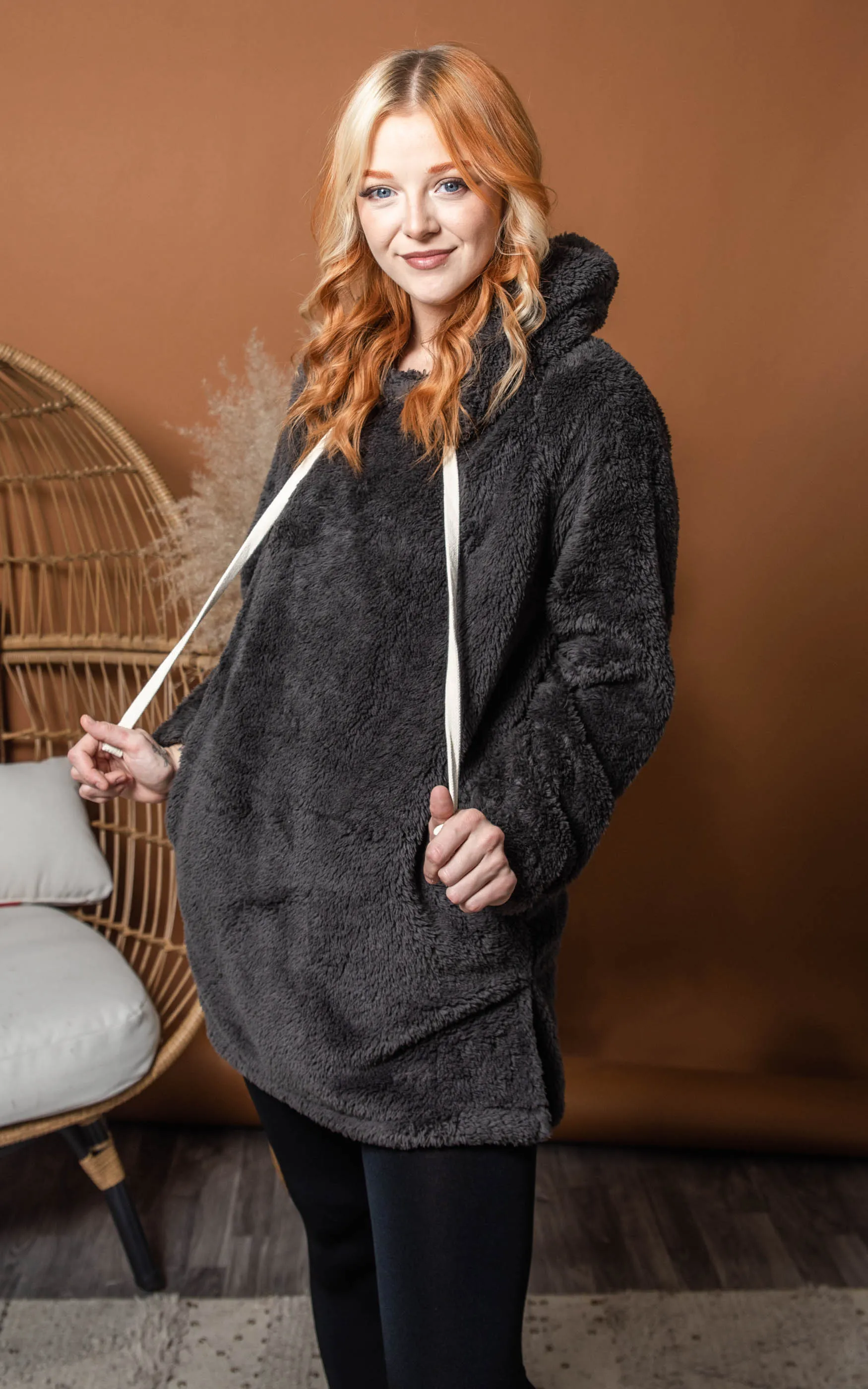 Cuddle Me Hard Sherpa Hoodie Tunic - Final Sale