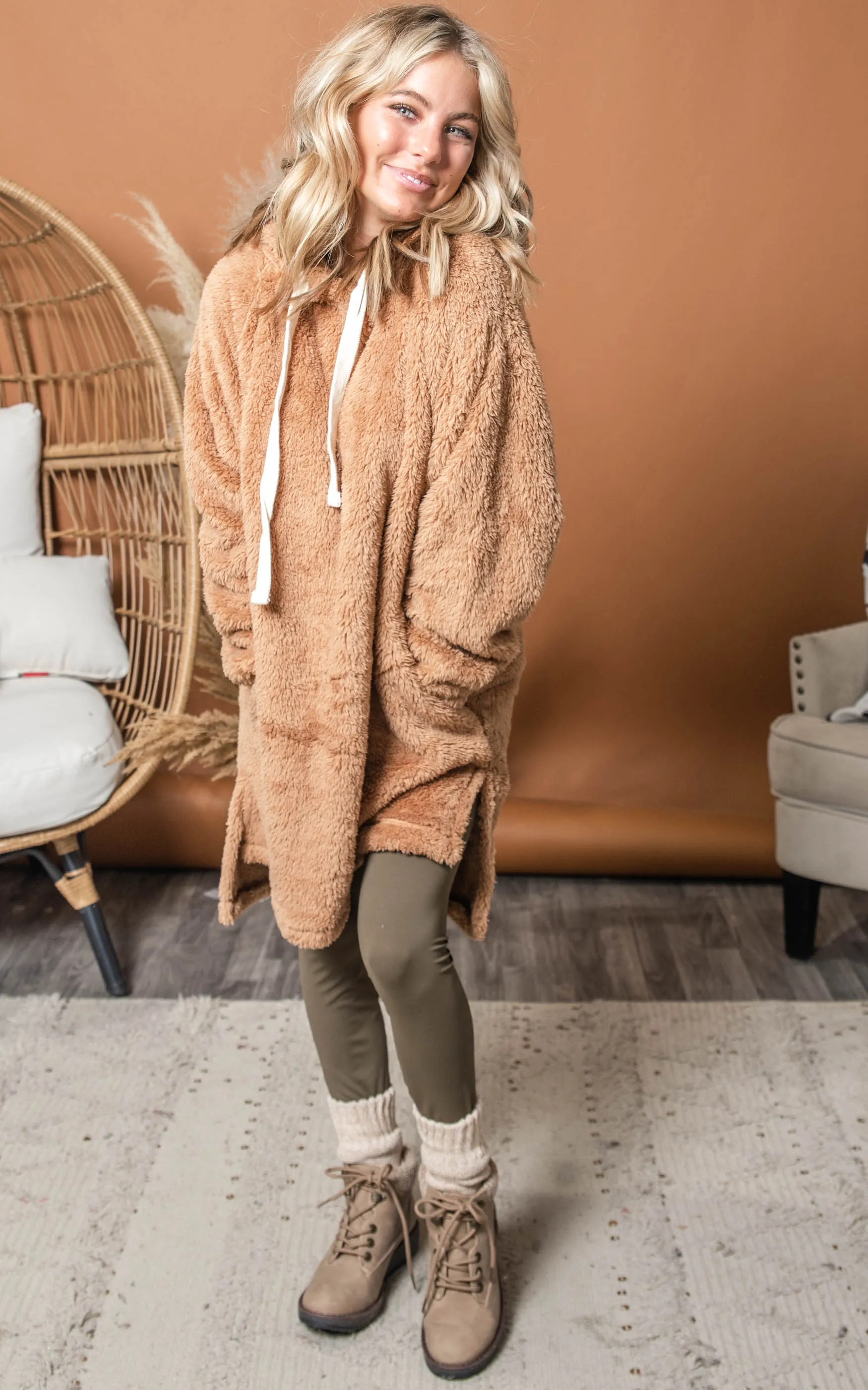 Cuddle Me Hard Sherpa Hoodie Tunic - Final Sale