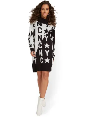 Graphic NYC Sweater Dress