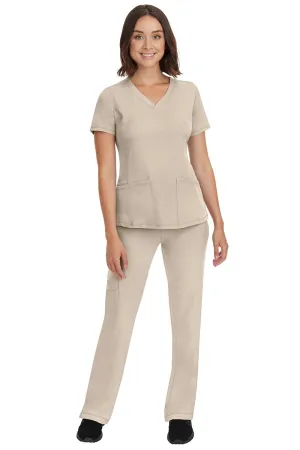 HH Works Women's Scrub Set Monica Top & Petite Rebecca Pant | Khaki