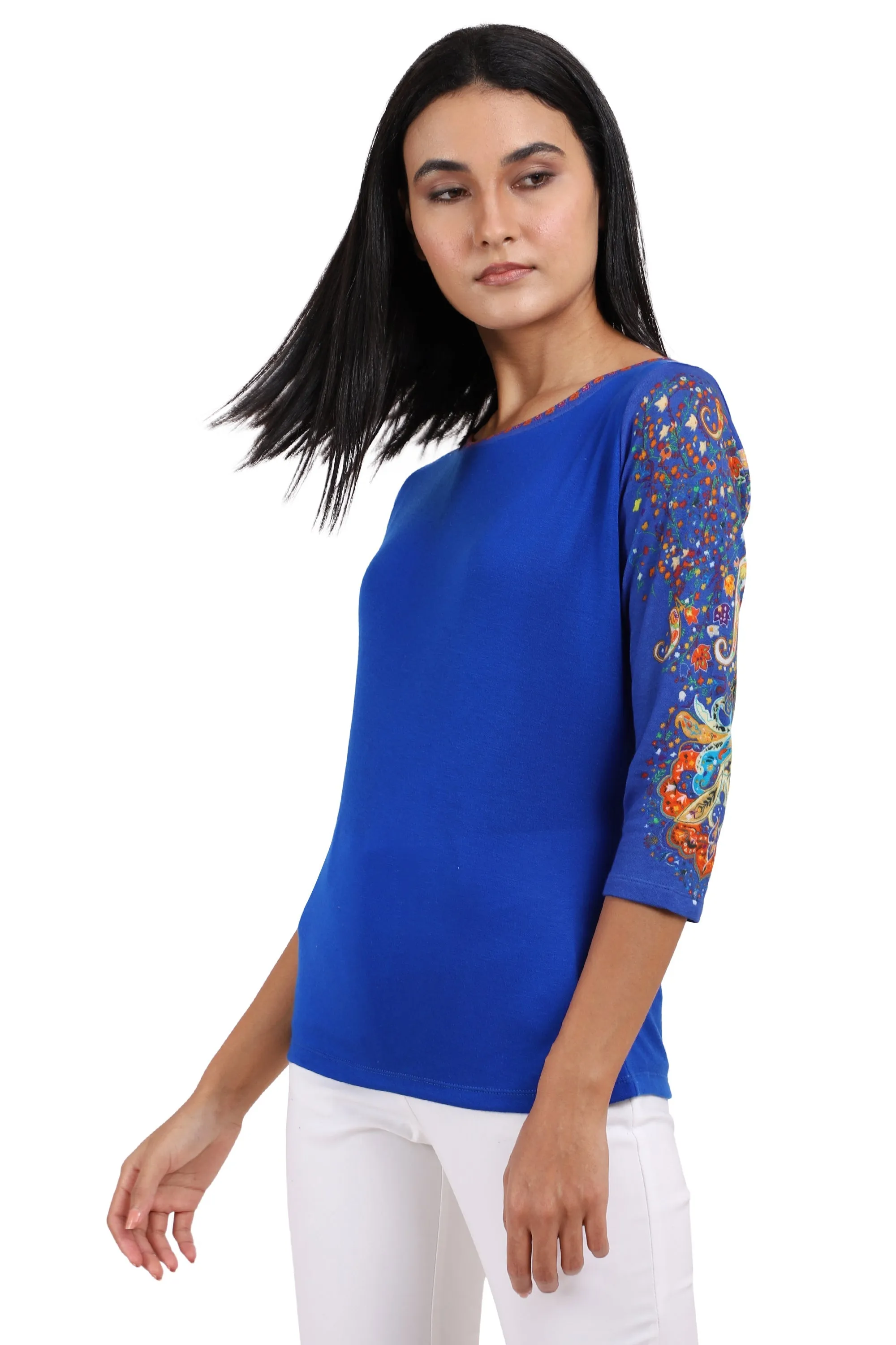 Indigo Blue Cotton Top