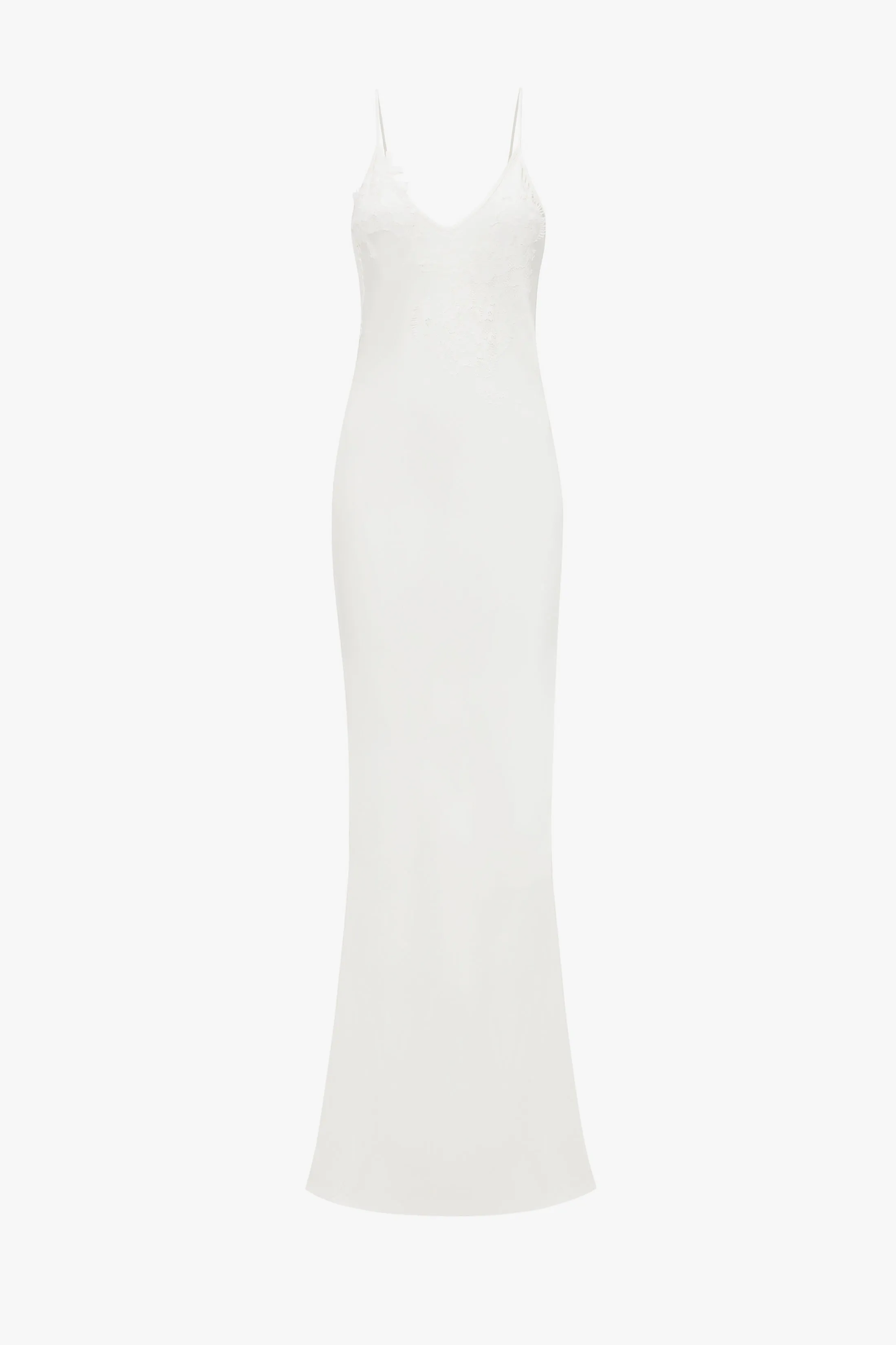 Lace Detail Floor-Length Cami Dress In Ivory