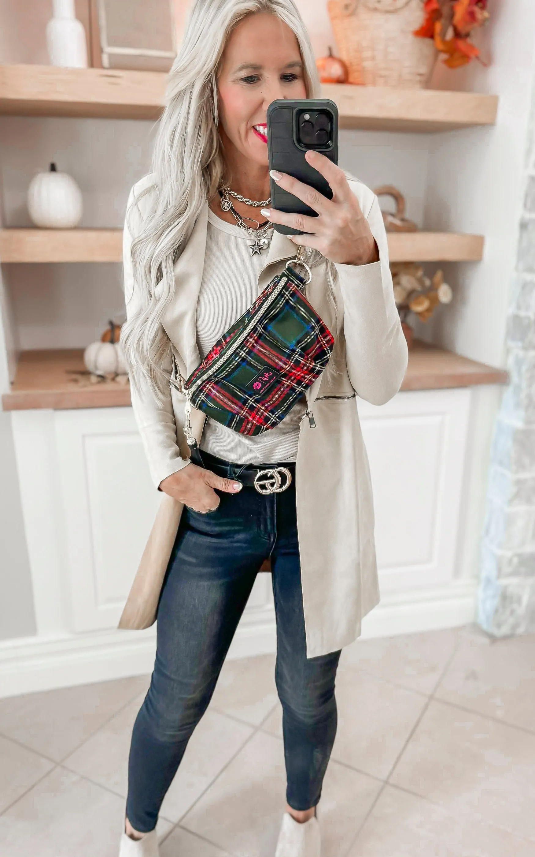 Latte Long Sleeve Faux Suede Long Jacket