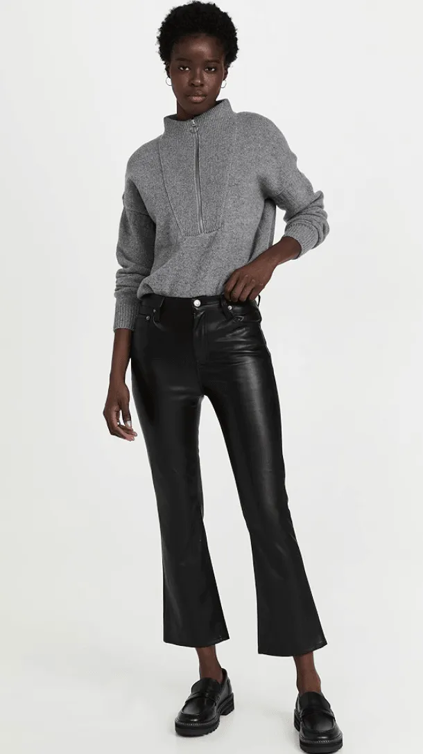 Lennon Slate Black Leather Pant