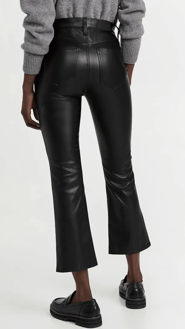 Lennon Slate Black Leather Pant