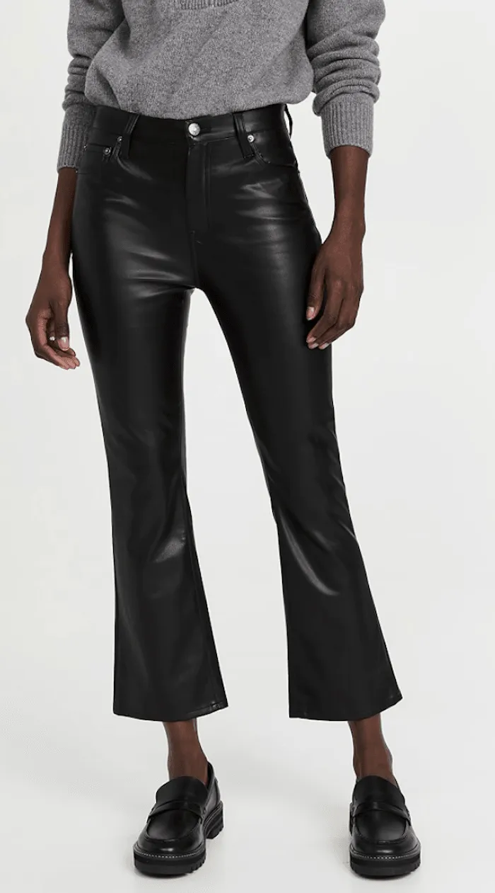 Lennon Slate Black Leather Pant