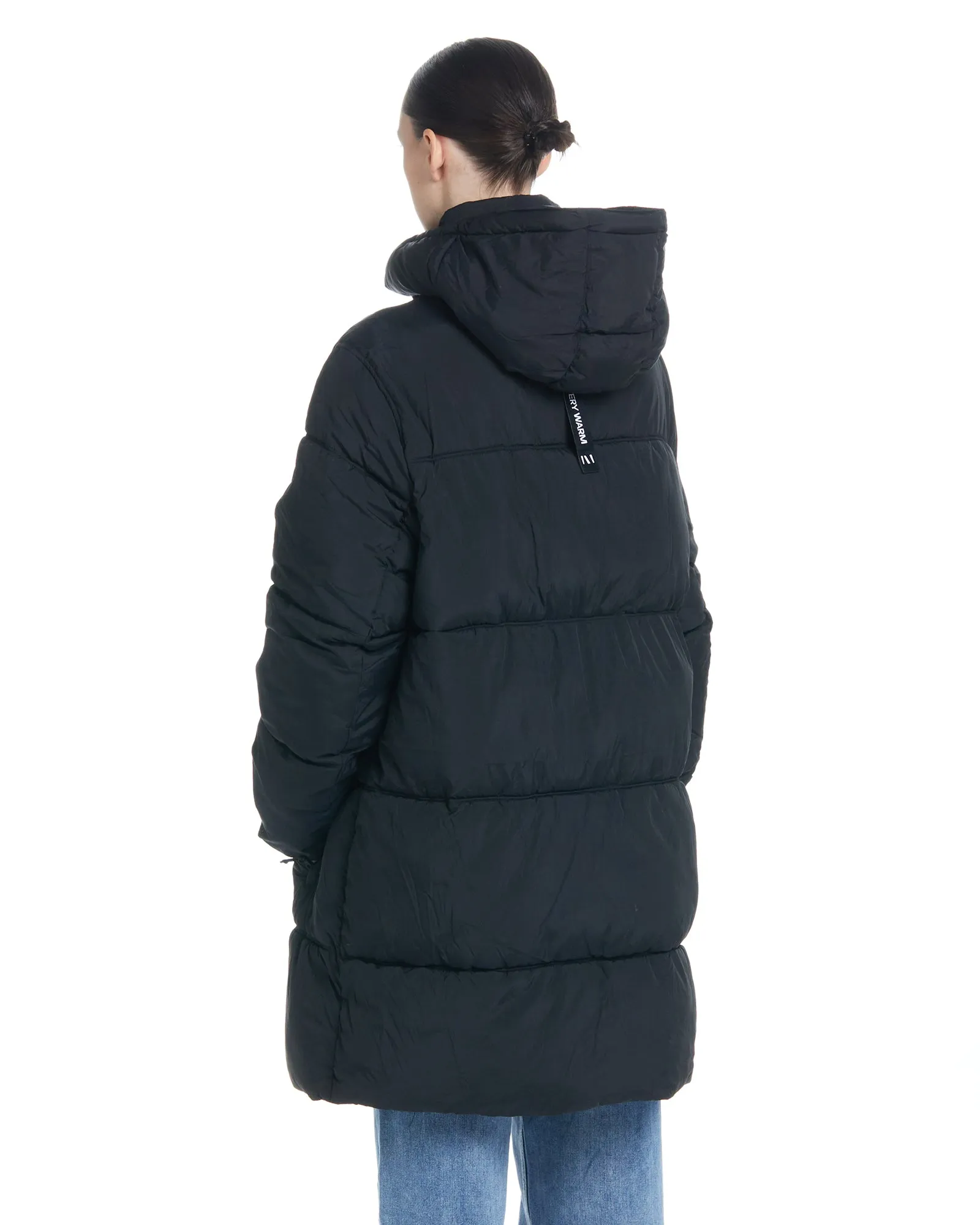 Long Hooded Puffer - Black