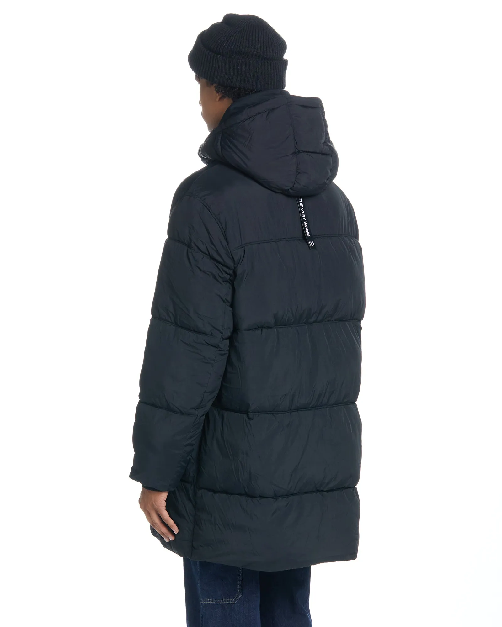 Long Hooded Puffer - Black