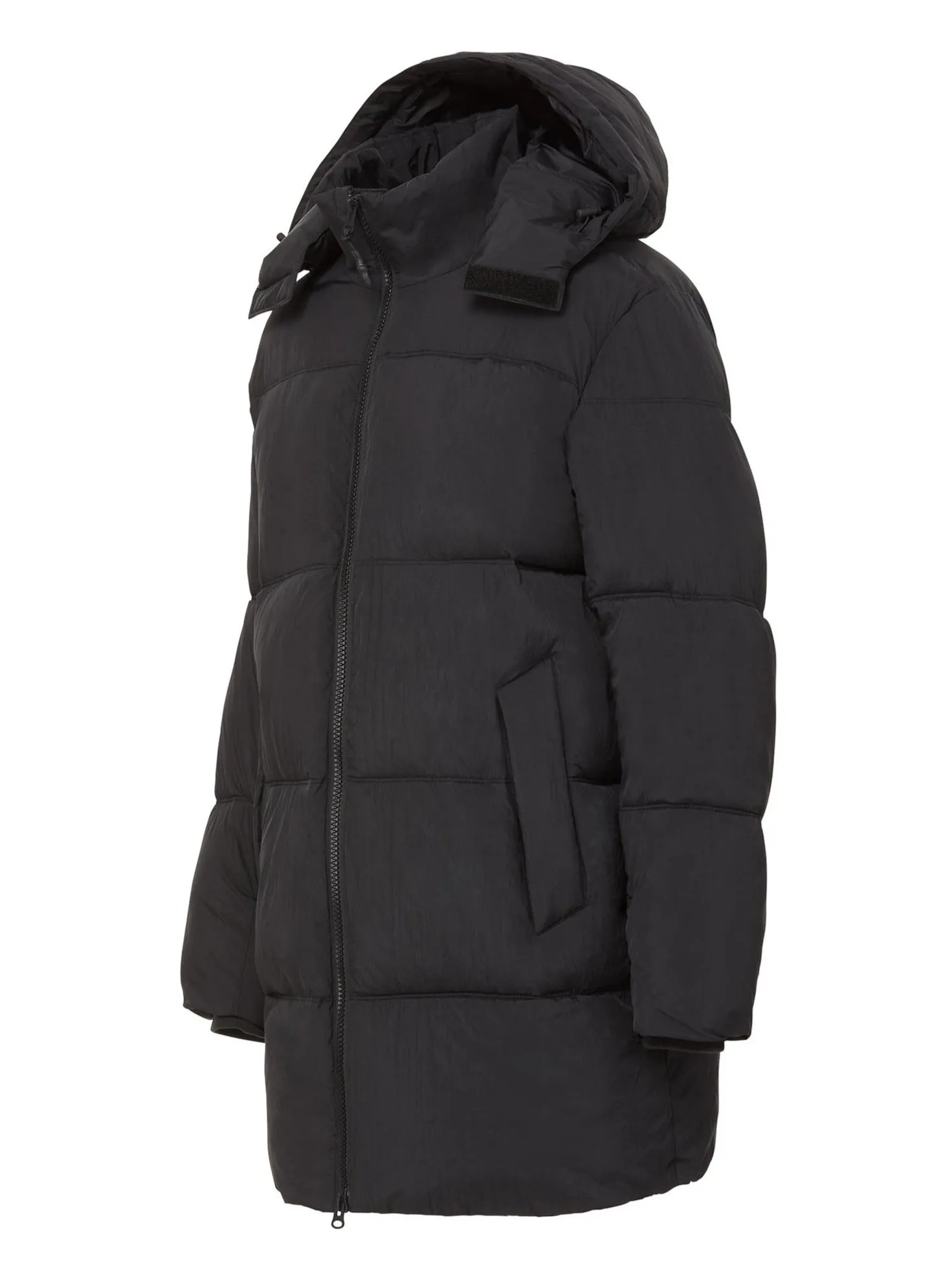 Long Hooded Puffer - Black