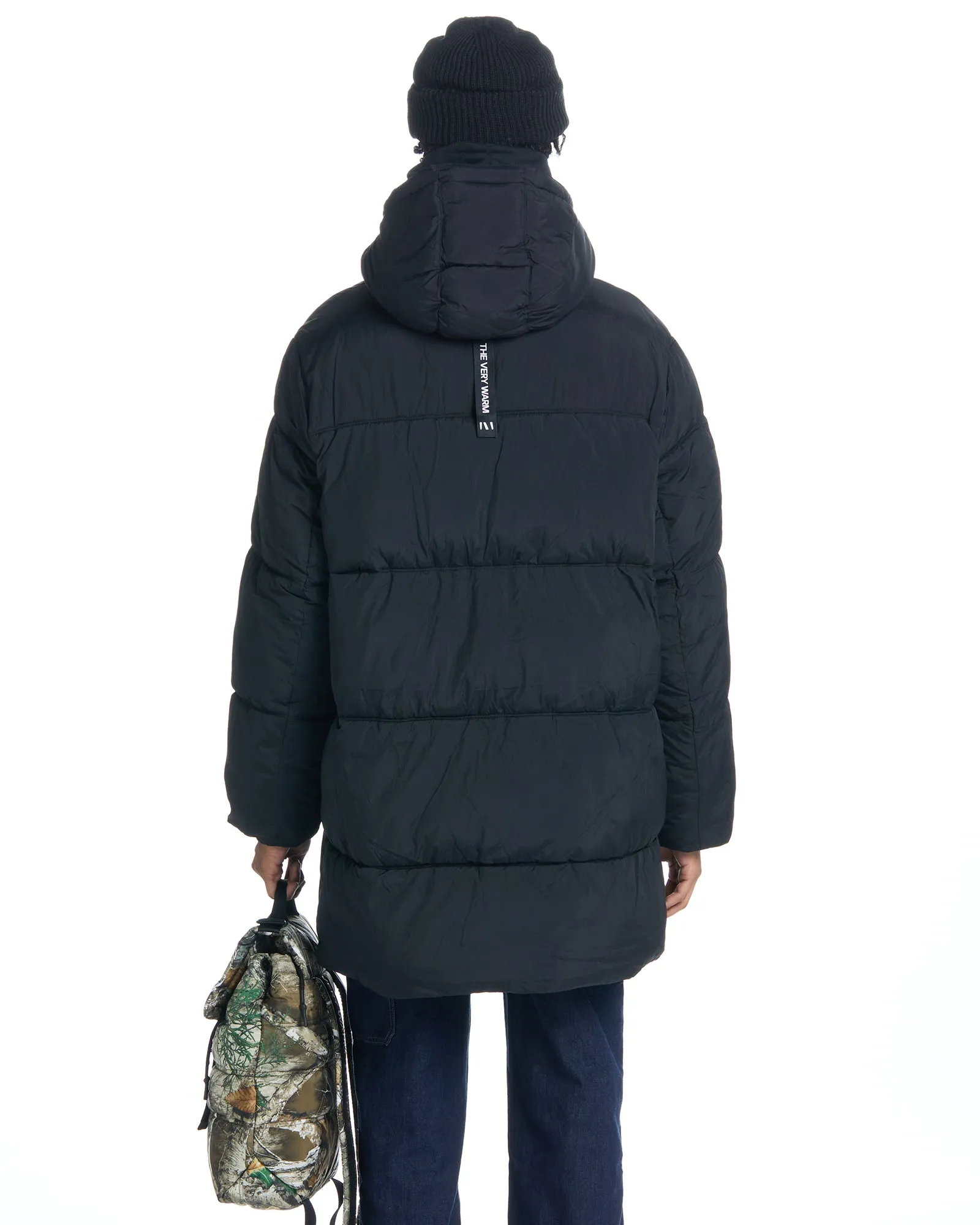 Long Hooded Puffer - Black