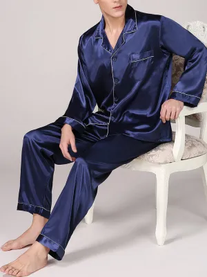 Men's Classic Satin Pajama Set Sleepwear