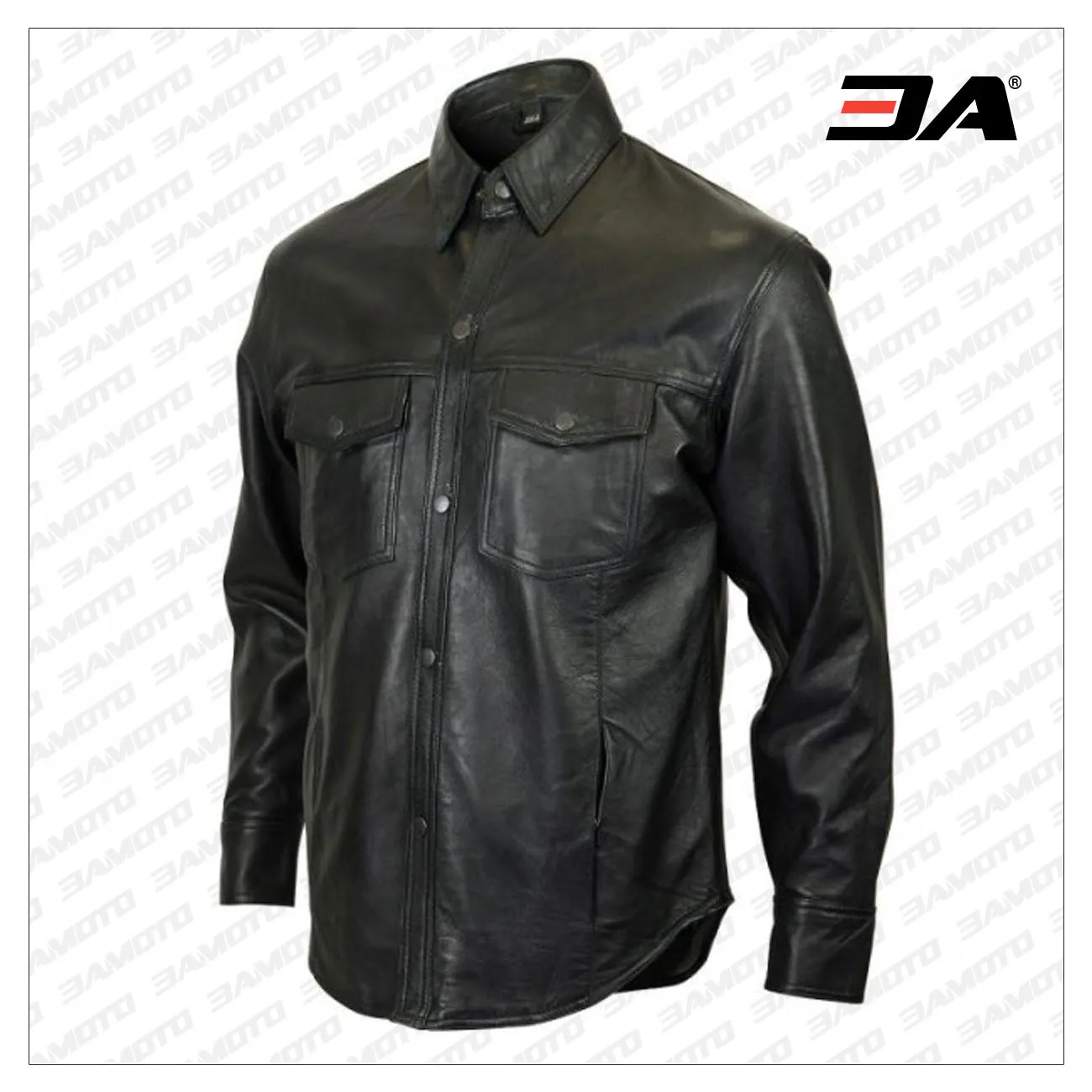 Mens Leather Shirt Jacket