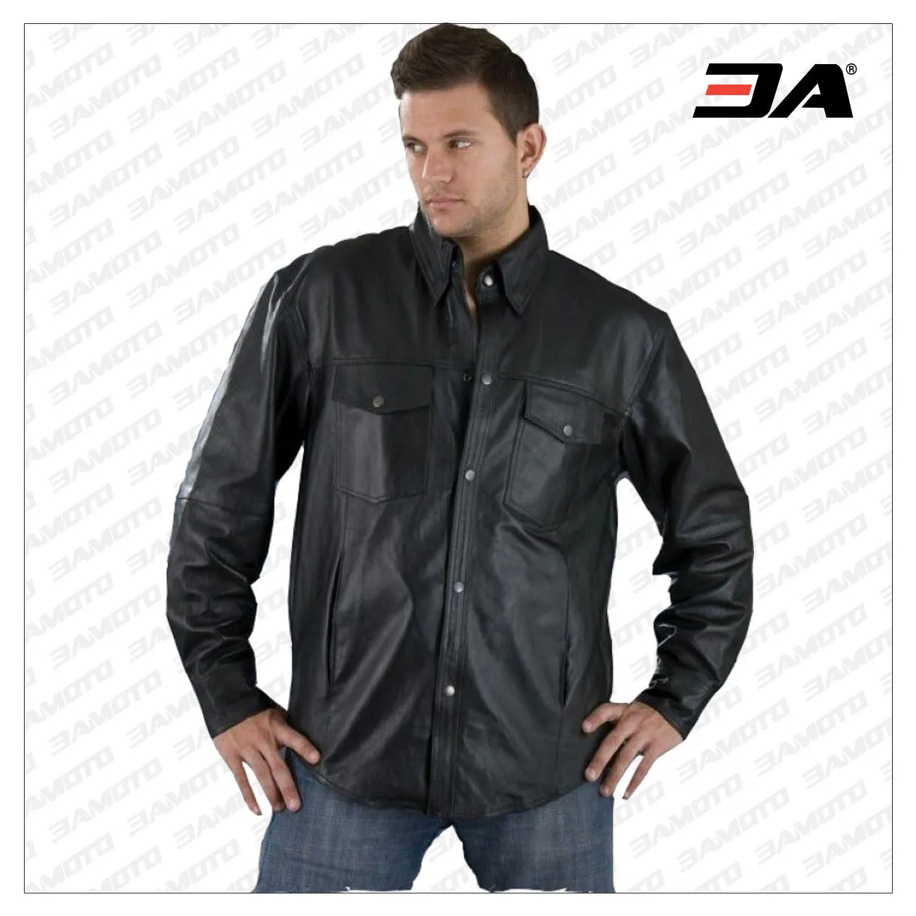 Mens Leather Shirt Jacket