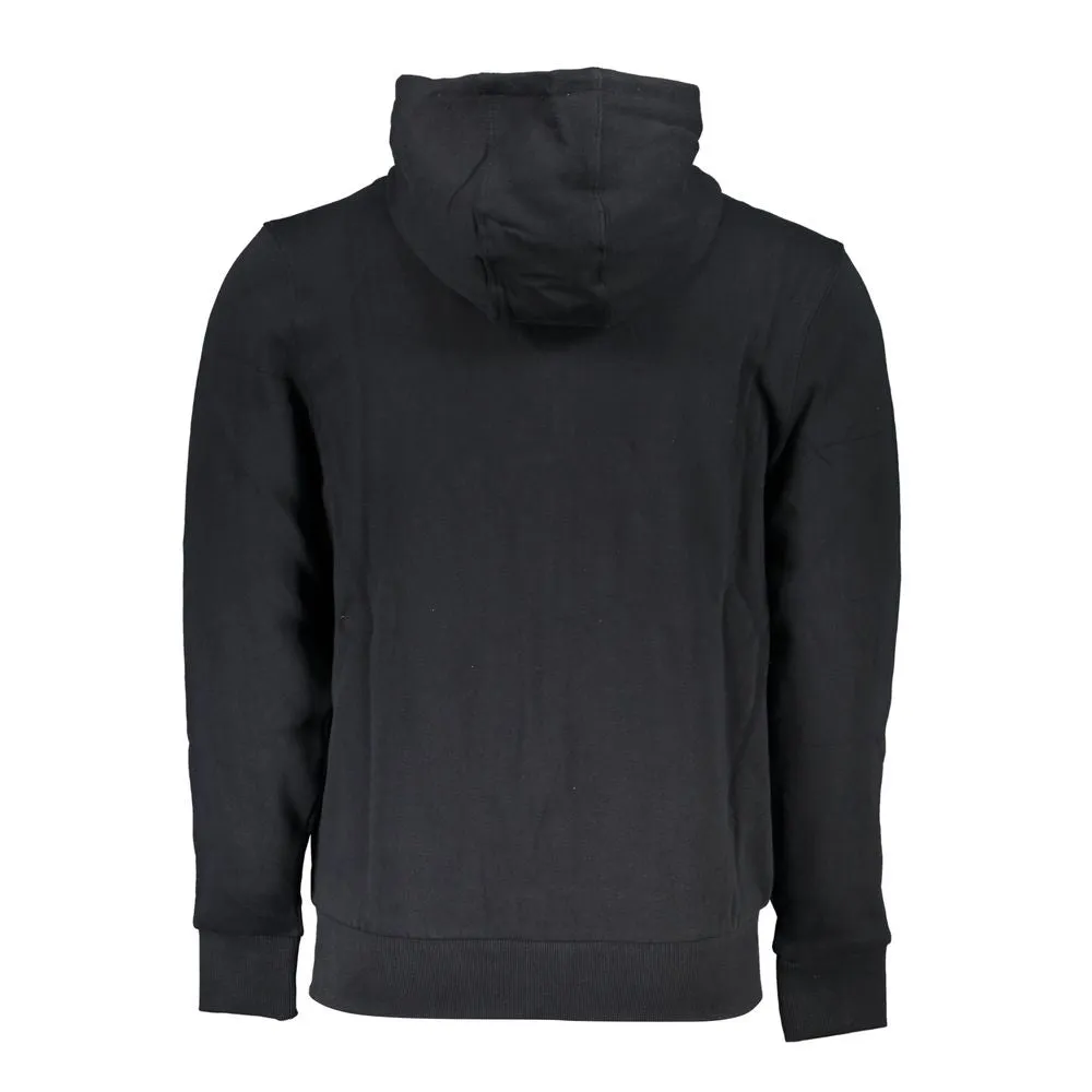 North Sails Black Cotton Men Hooded Sweatshirt