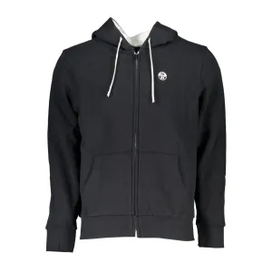 North Sails Black Cotton Men Hooded Sweatshirt