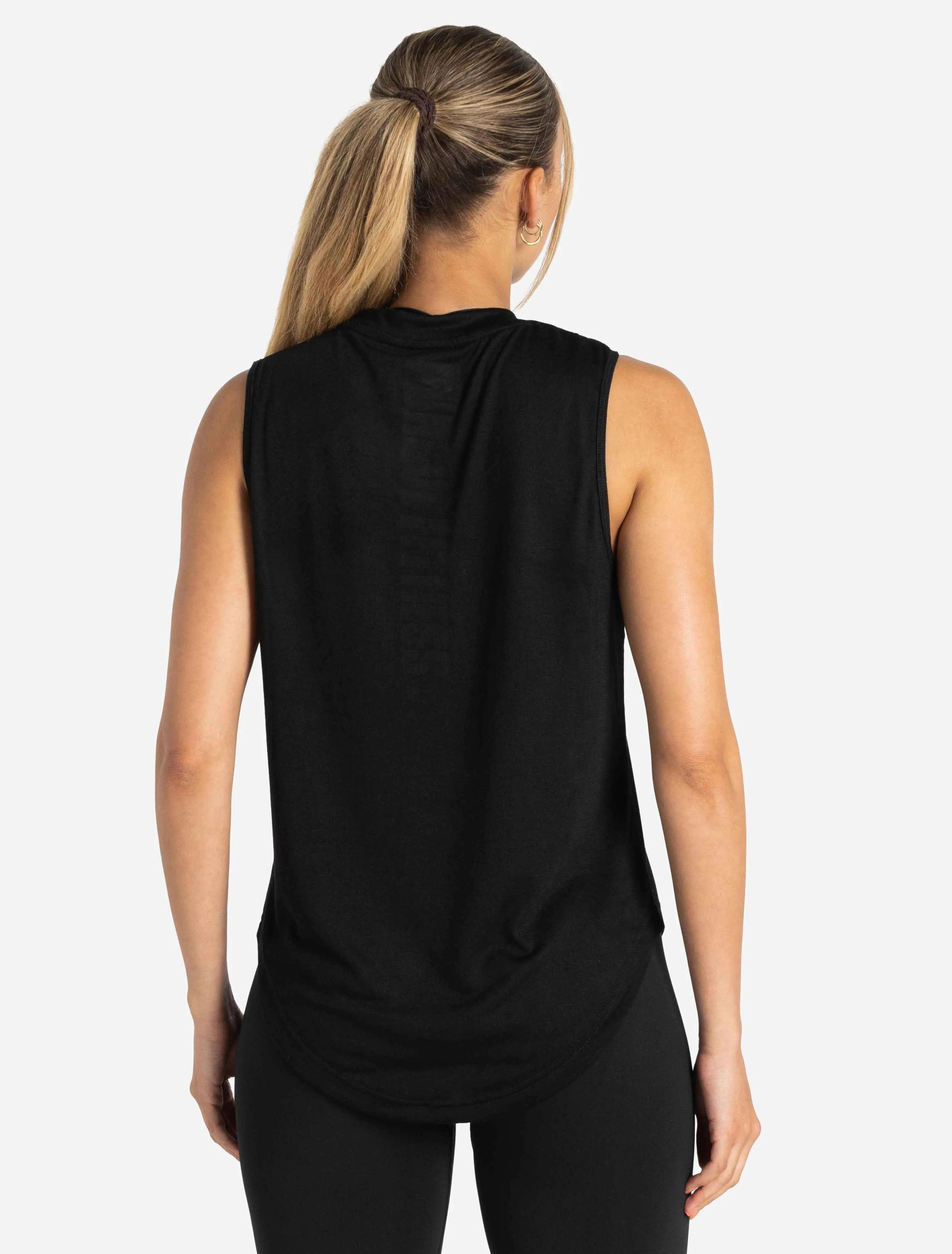 Oversized Graphic Tank - Black