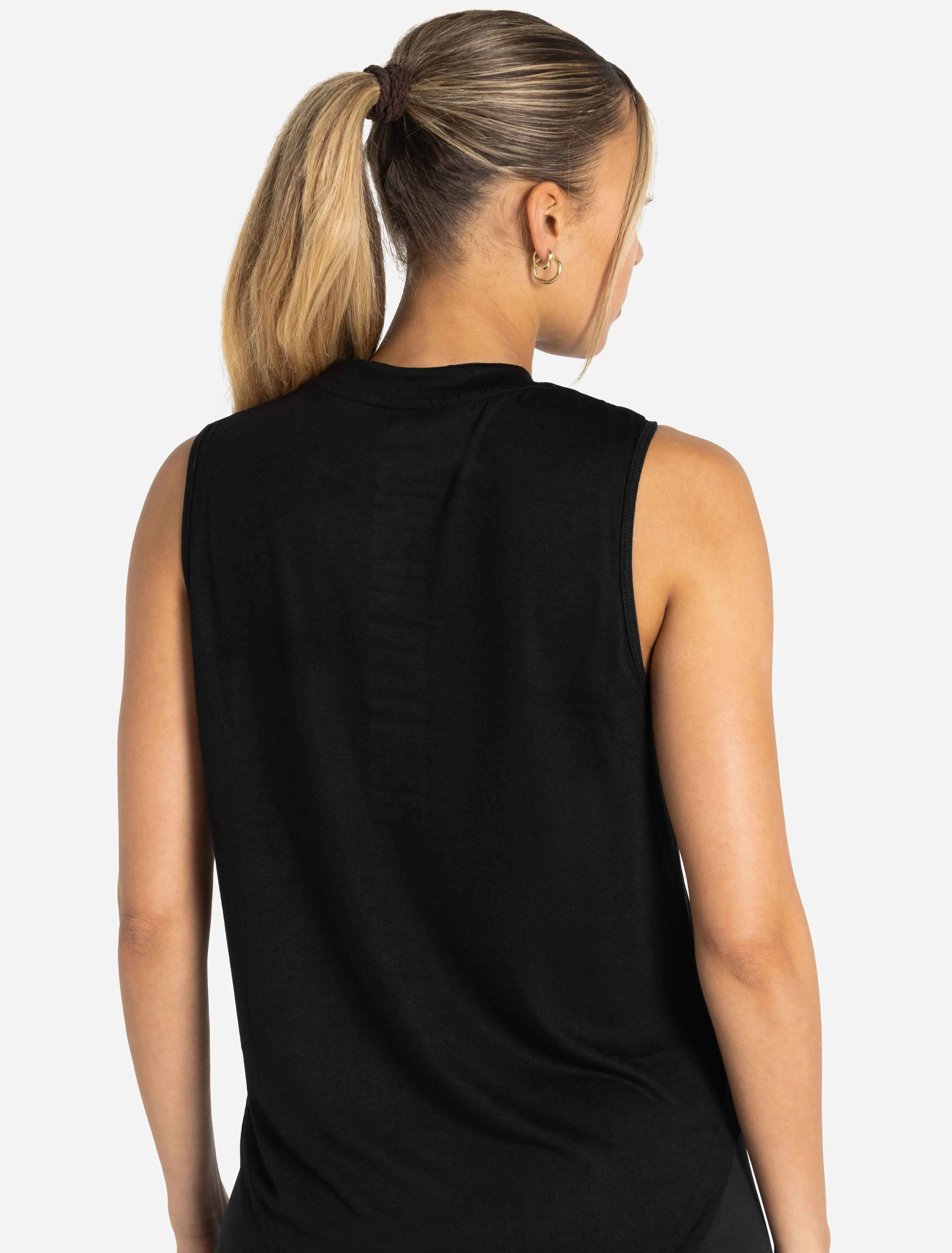 Oversized Graphic Tank - Black