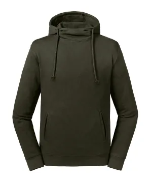 Pure organic high collar hooded sweatshirt | Dark Olive