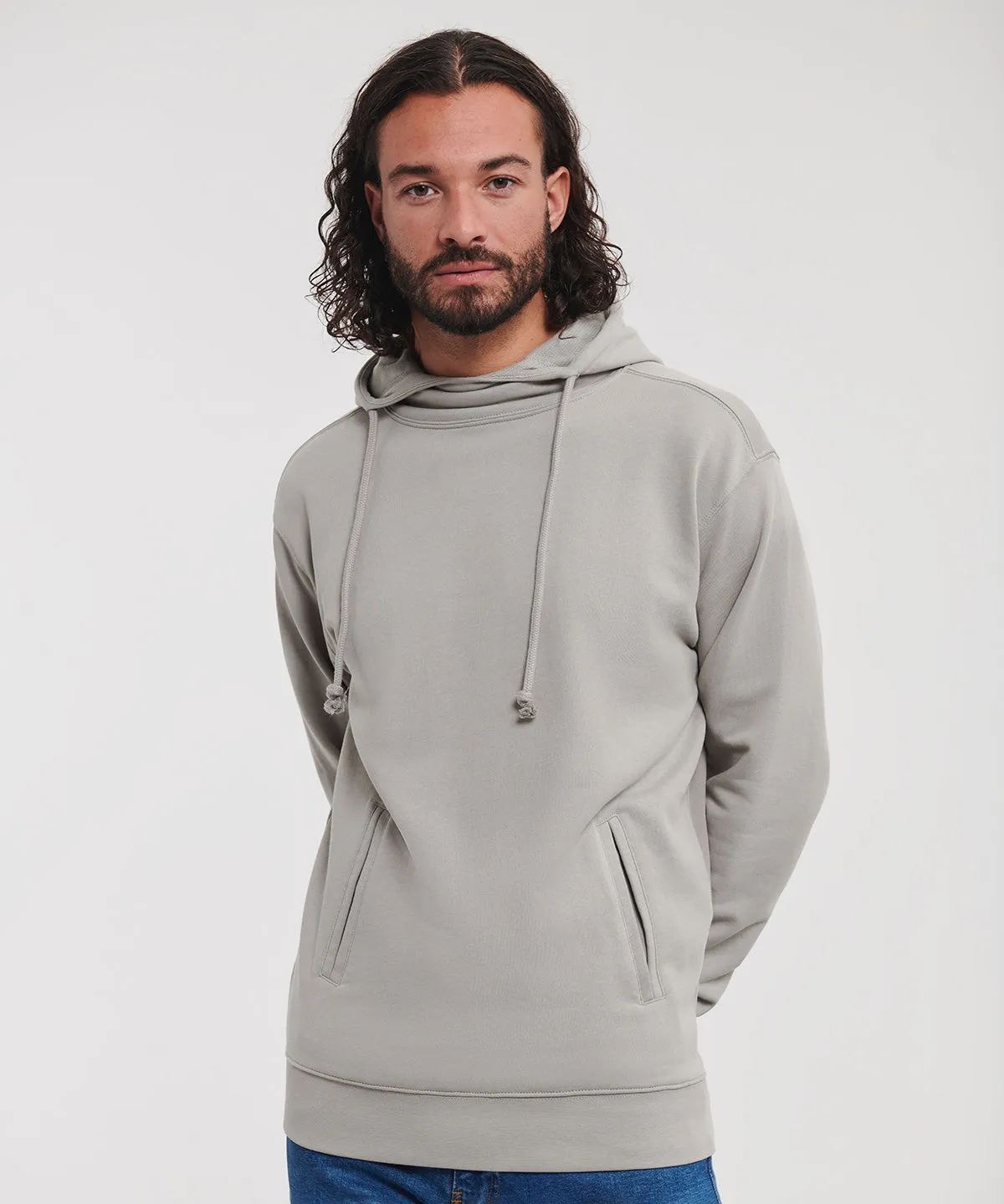 Pure organic high collar hooded sweatshirt | Dark Olive