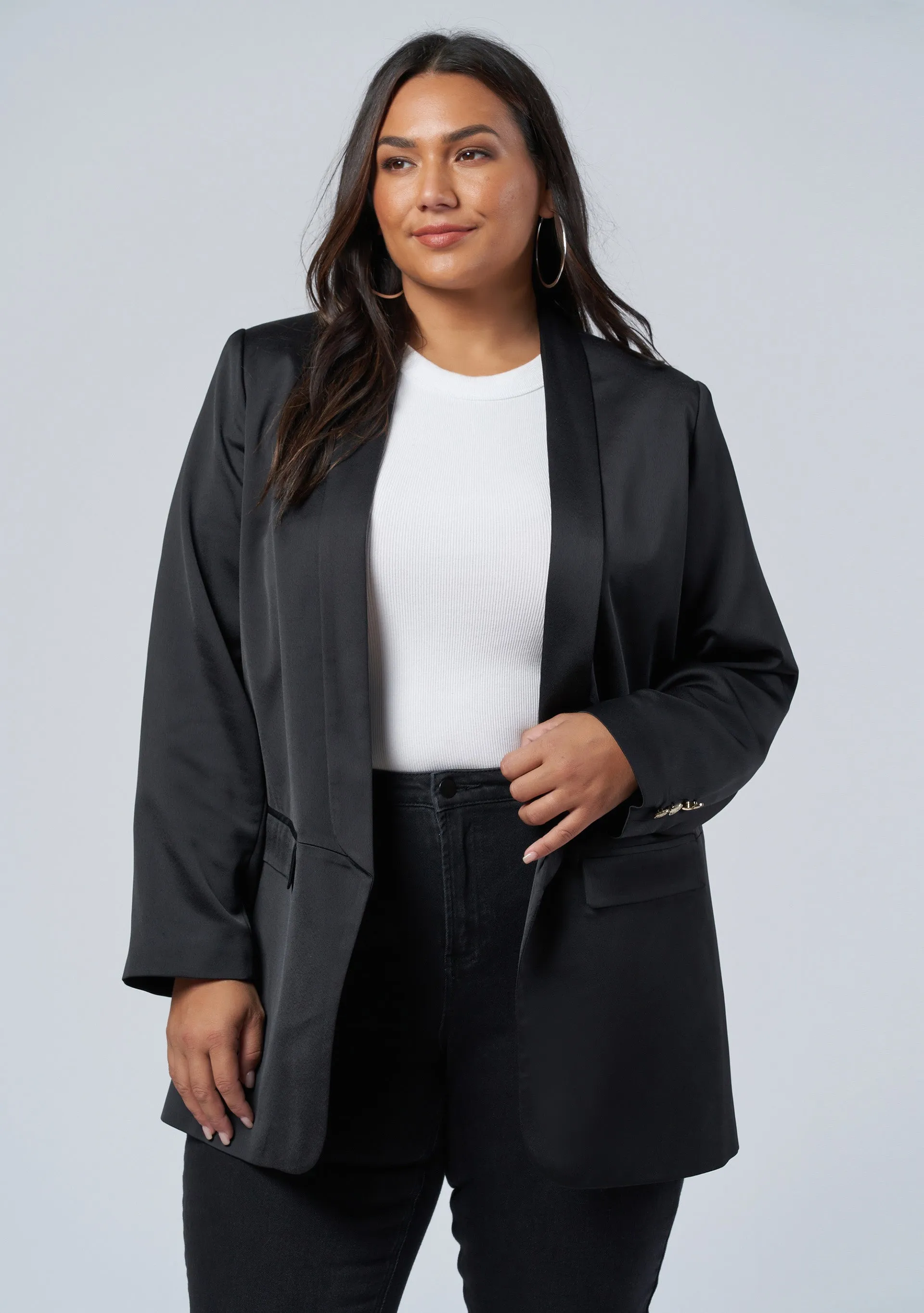 Revelry Satin Blazer