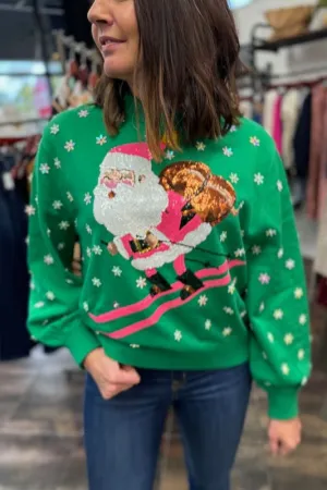 Santa Skiing Sweater