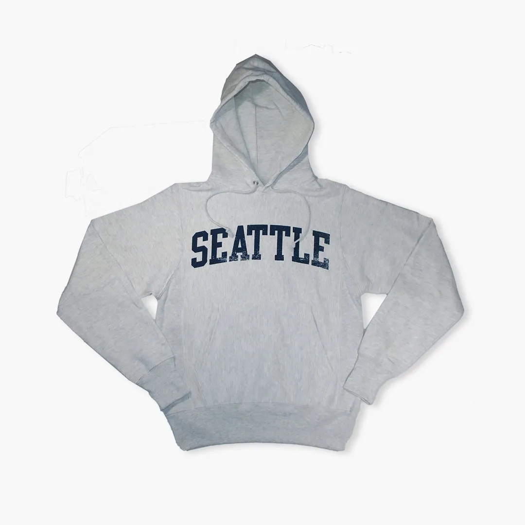 Seattle Silver Grey Reverse Weave Hoodie