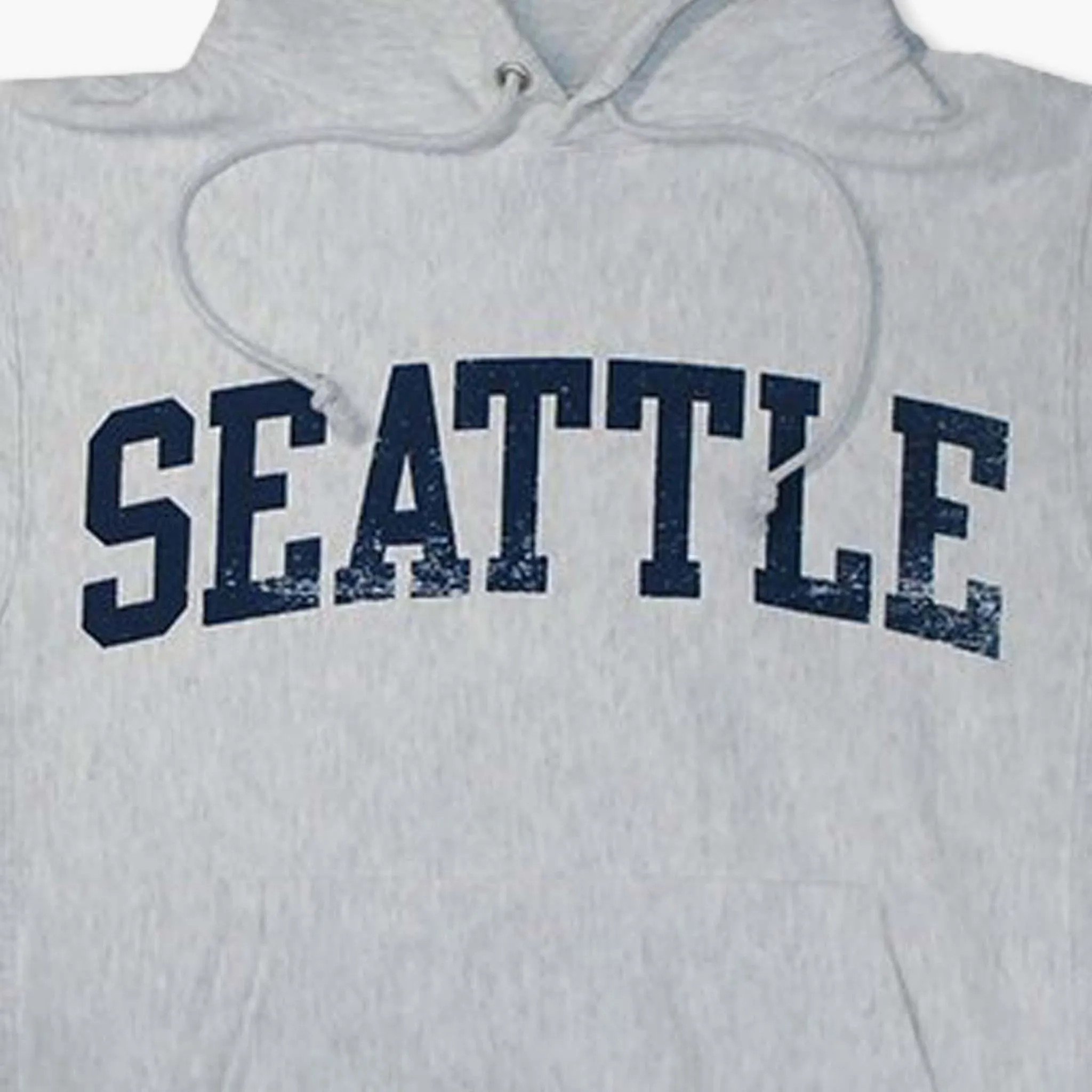 Seattle Silver Grey Reverse Weave Hoodie