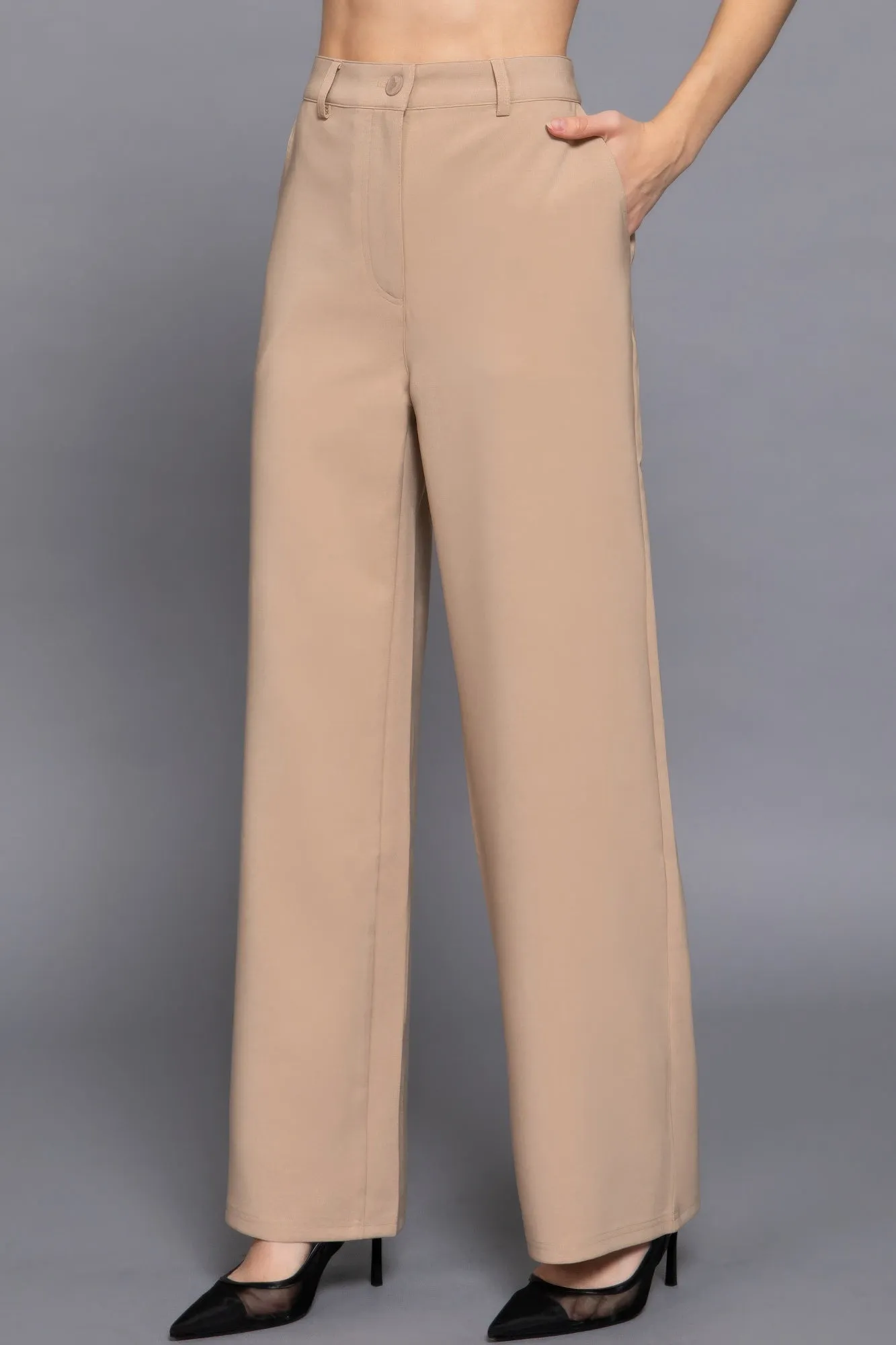 Straight Woven Long Pants