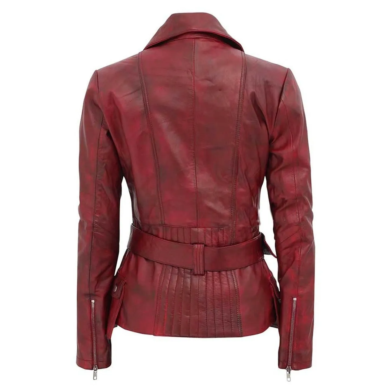 Stylish Maroon Biker Jacket Women