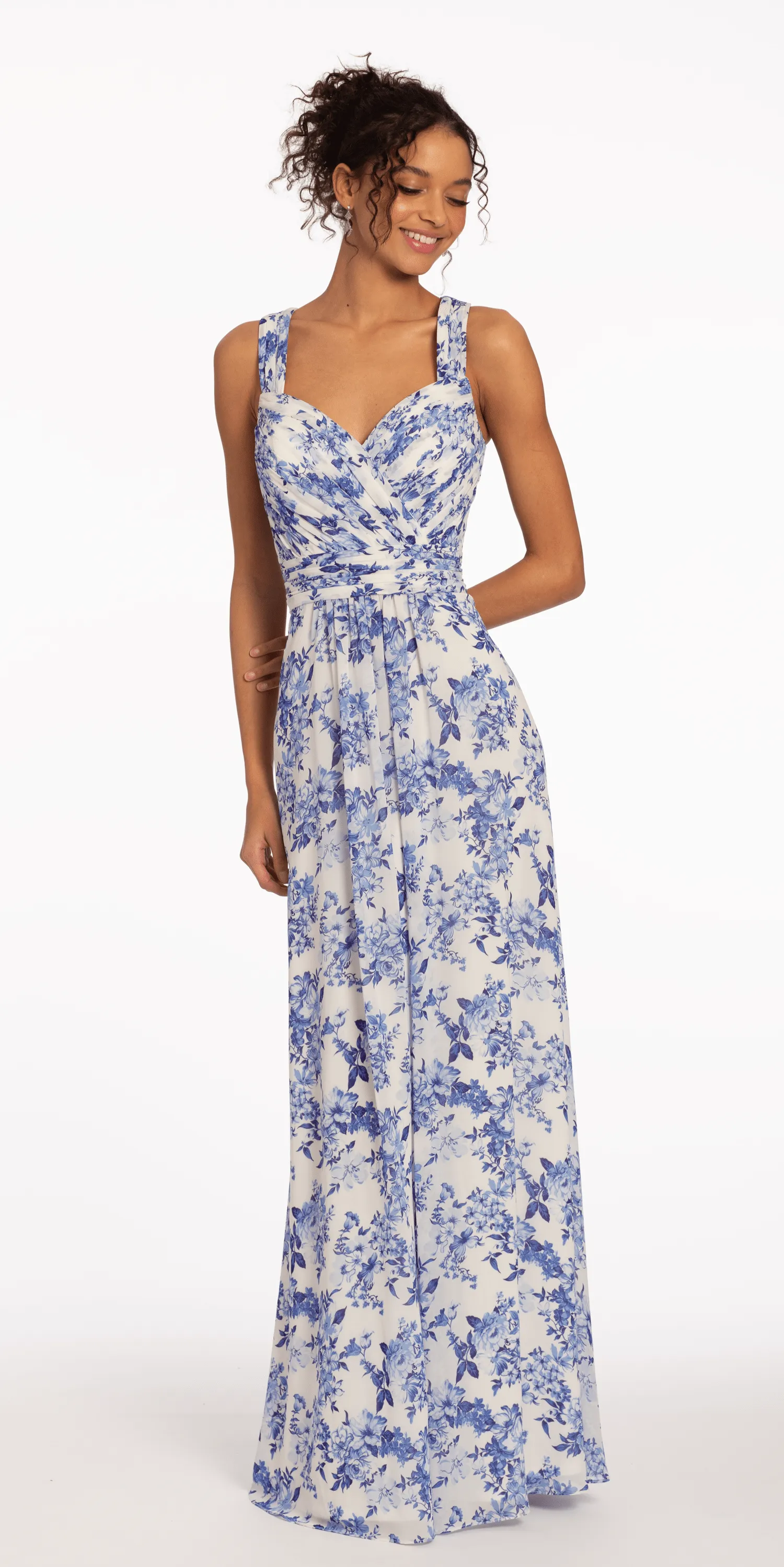 Sweetheart Floral A Line Dress with X Back