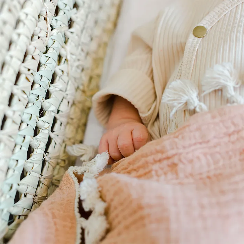 Tassel Muslin Blanket