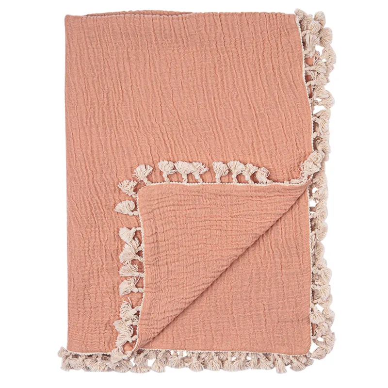 Tassel Muslin Blanket