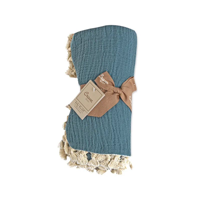 Tassel Muslin Blanket