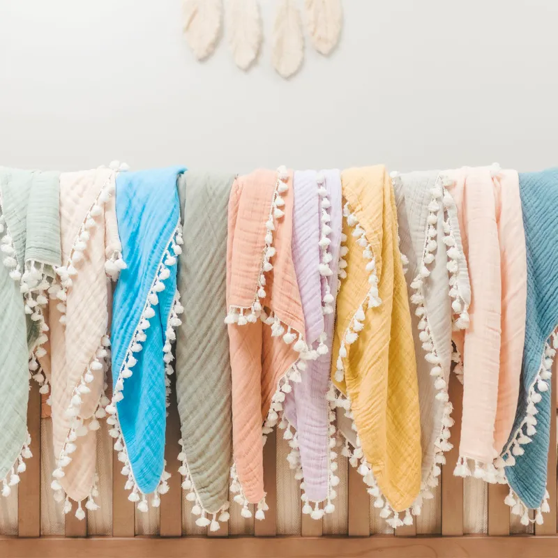 Tassel Muslin Blanket