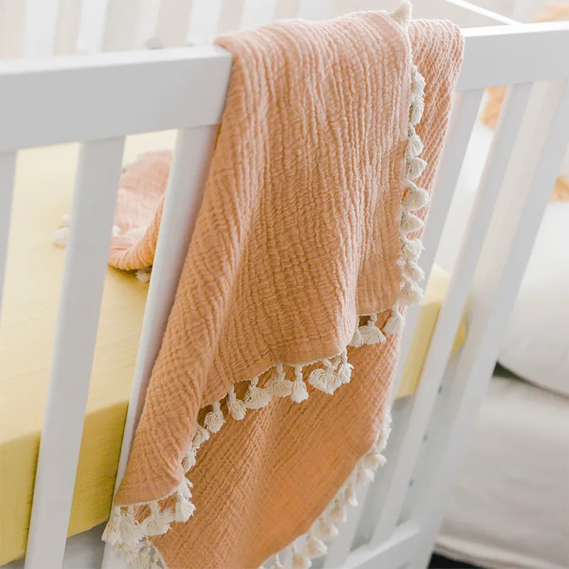 Tassel Muslin Blanket