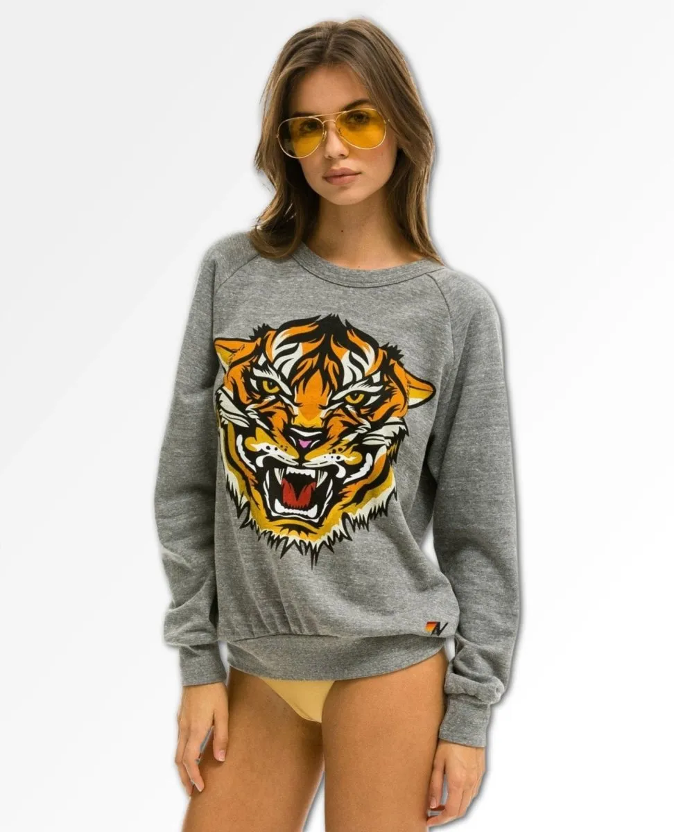 Tiger Print Crew Heather Grey