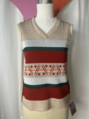 Vintage 70s| Groovy Pullover Sweater Vest | Size S