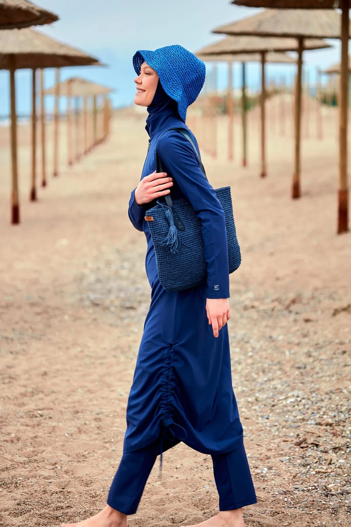 Woven Navy Burkini Modest Swimwear M2416