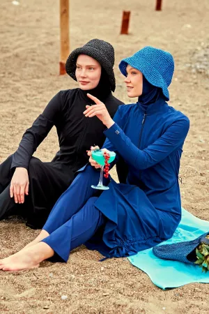 Woven Navy Burkini Modest Swimwear M2416