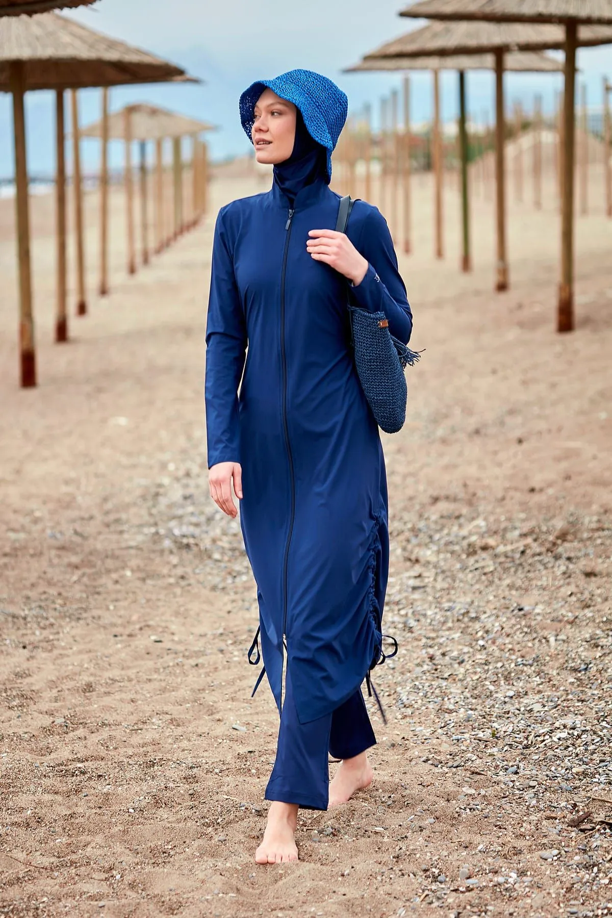 Woven Navy Burkini Modest Swimwear M2416